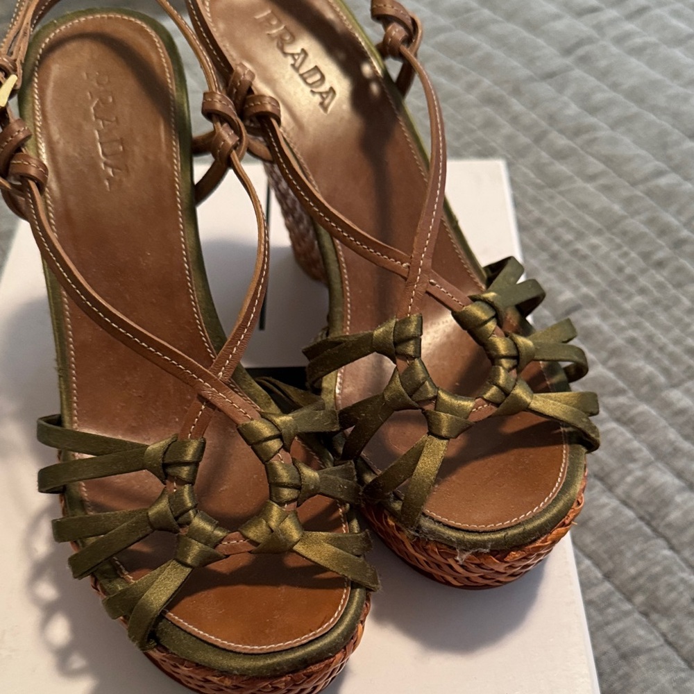 Prada Women's Green Wedge